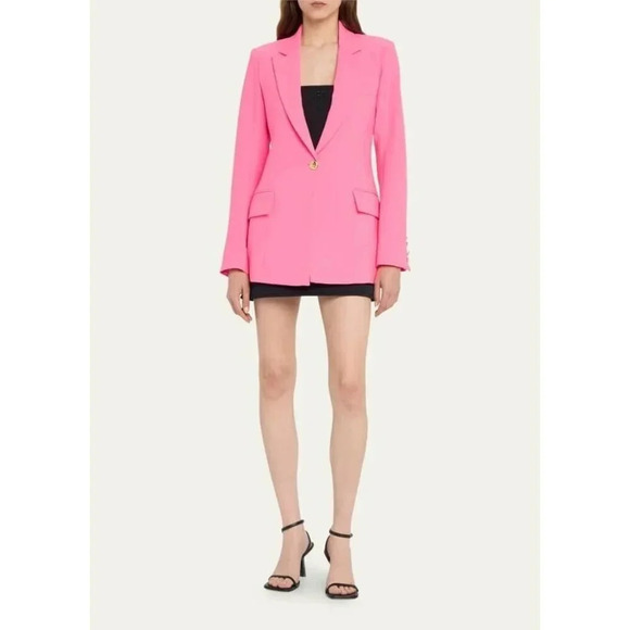 New $695 Retrofete Coat Women Hyper Pink Large Kristen Cutaway Bergdorf Goodman - Picture 5 of 15